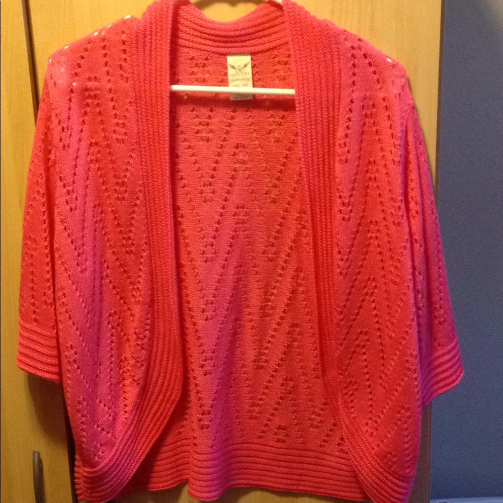 Pink knit cardigan
